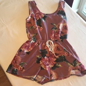 Dusty Rose Floral Romper